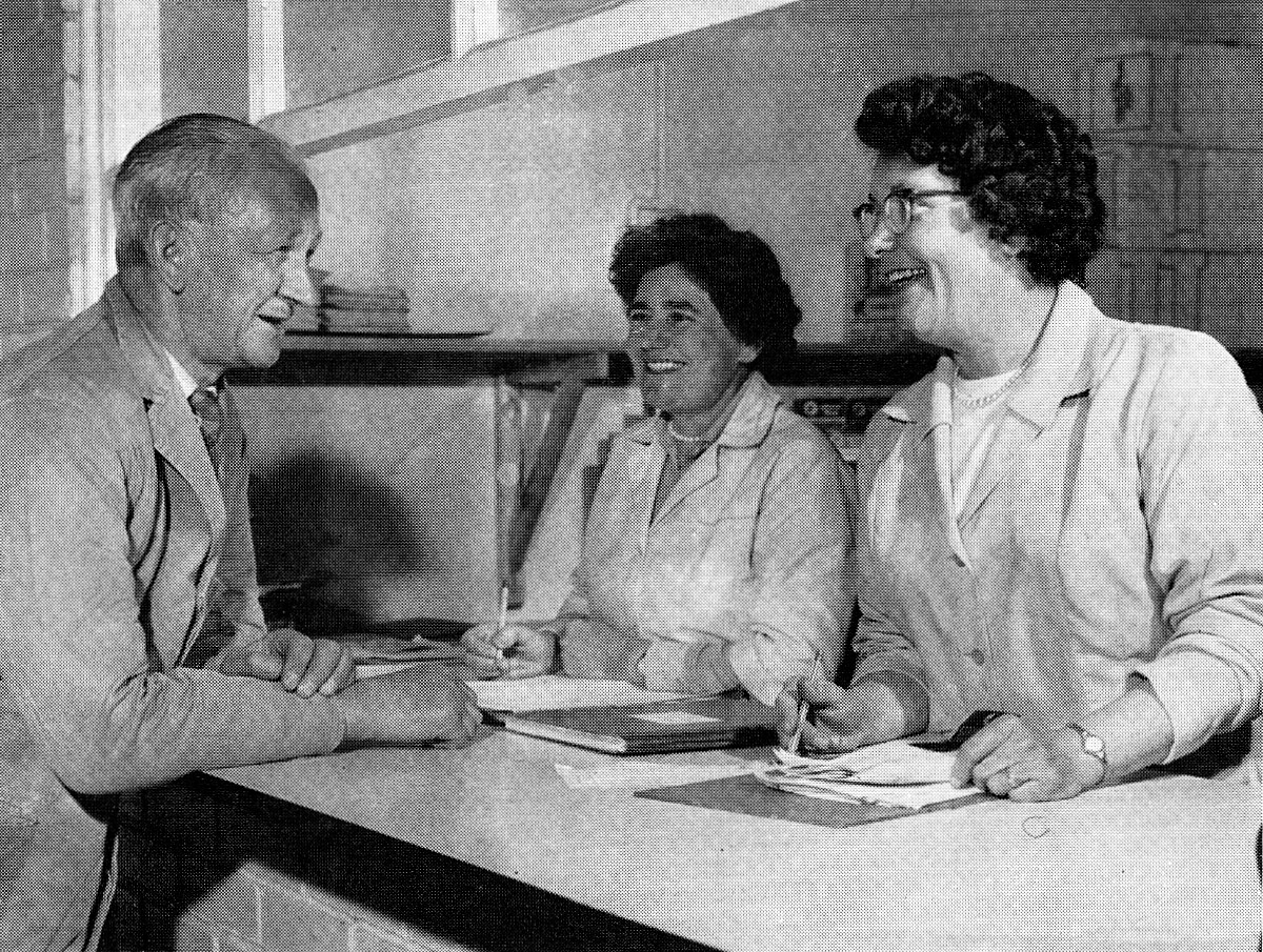 1965 Long service is common at Primrose &amp; Len. Rounds Supervisor Mr Cyril Large has 30 years to his credit and also turns out for the Kent Fire Brigade. Miss Eileen Anderson (centre) and Mrs Doris Garnett are less than five years behind. Both relinquished milk rounds to work in the new servery. (Express News Summer/Autumn)