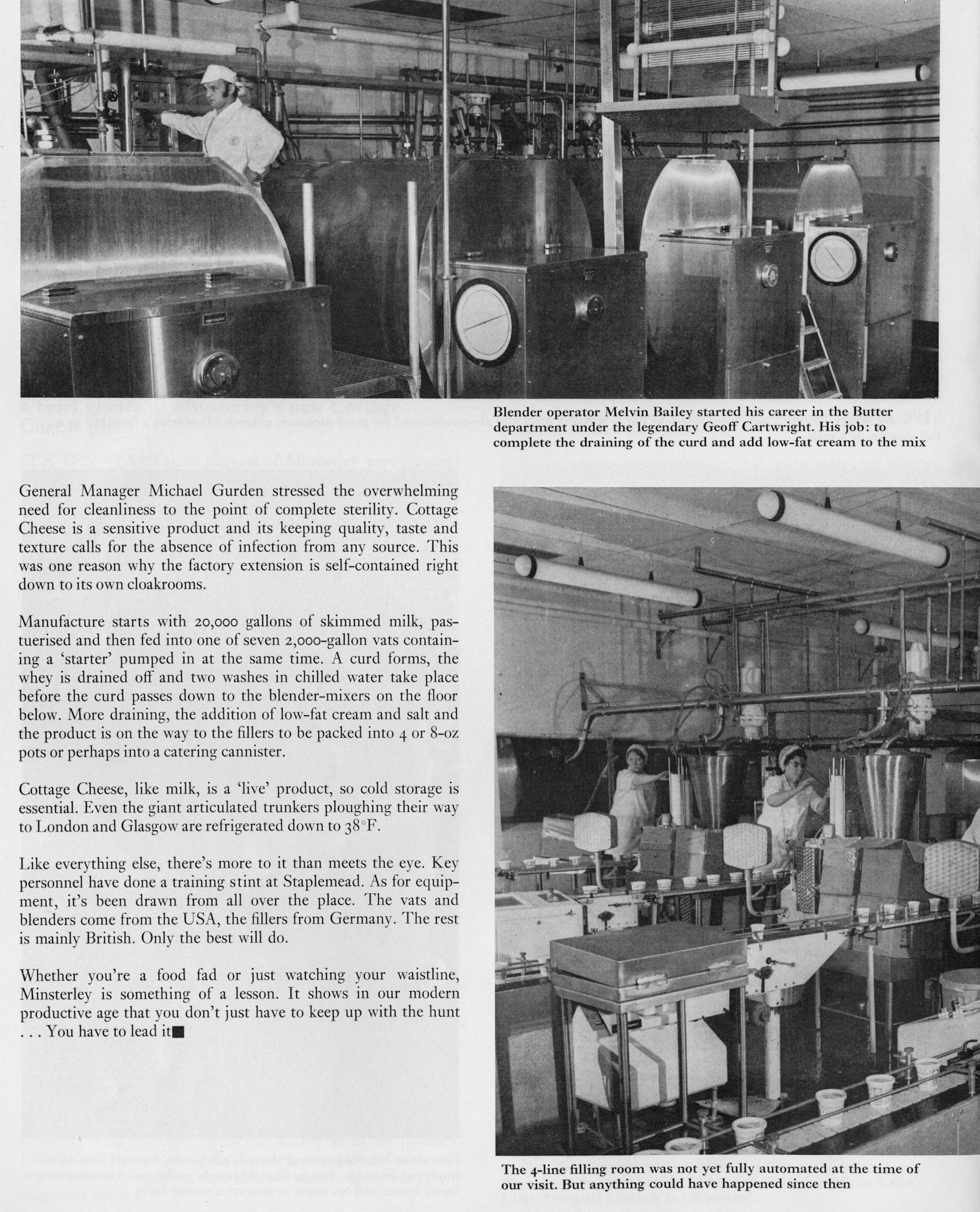 1972 New Cottage Cheese plant at Minsterley, Blender Operator Melvin Bailey