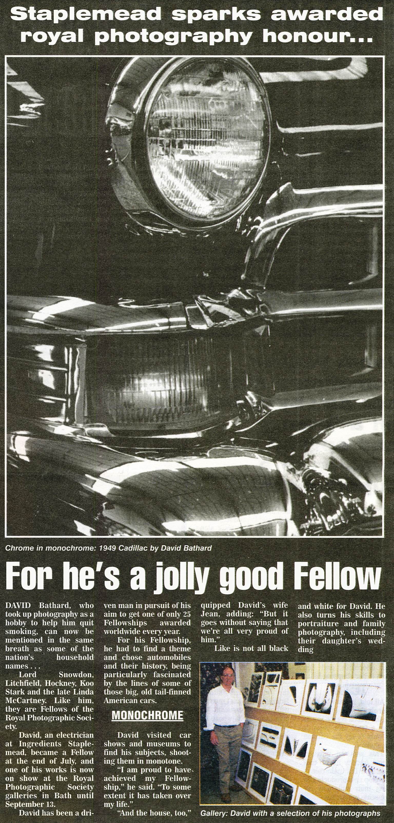 1998-Staplemead electrician turned photographer David Bathard is Fellow of the Royal Photographic Society. (Courtesy August Express News, Mark Hudson)