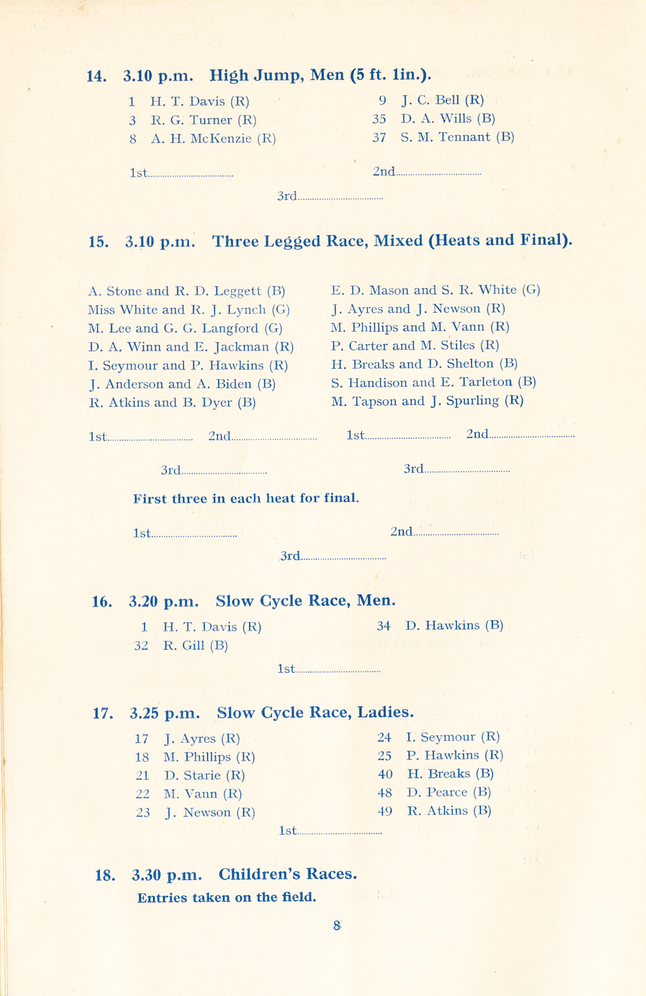 1954 MMB Grand Gala (21st Anniversary), 26th June