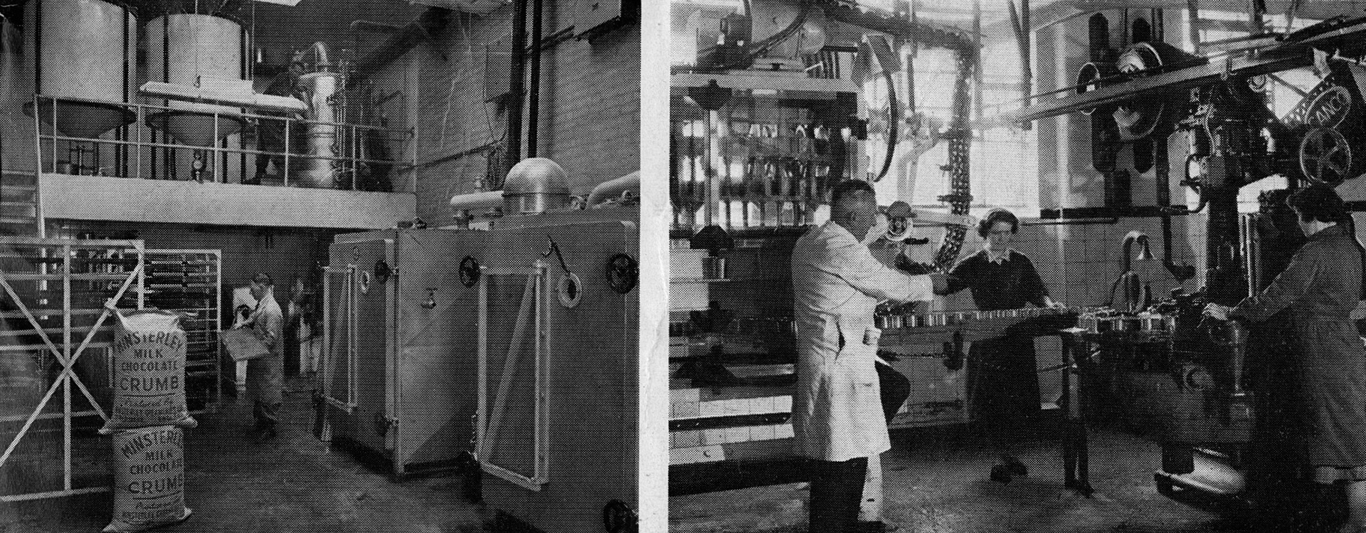 1959 Chocolate Crumb production area at Minsterley on the left, and Condensed Milk canning on the right