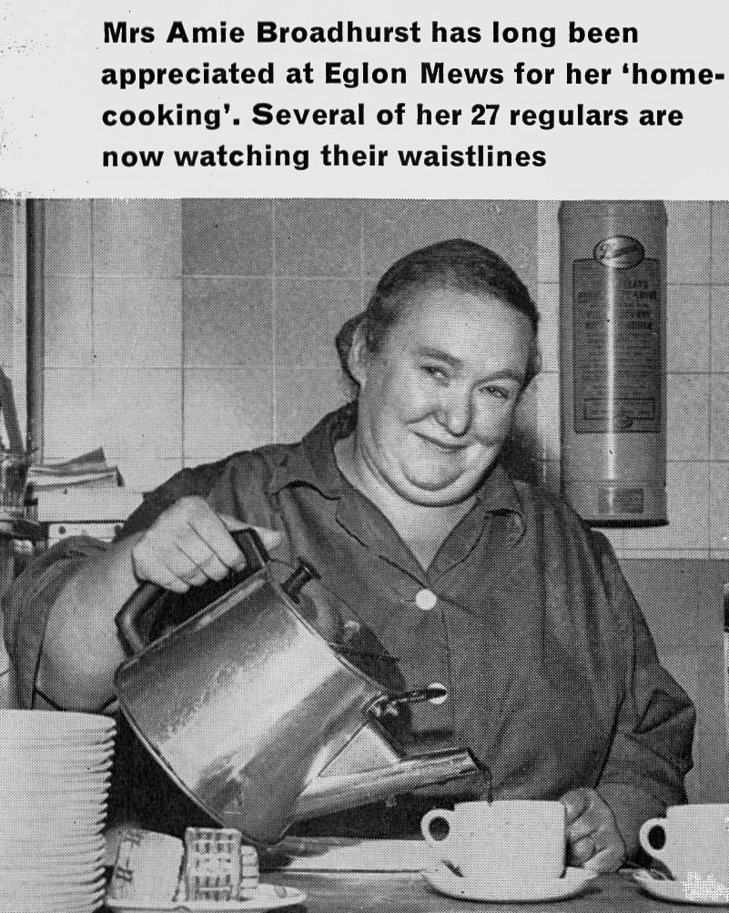 1963 Primrose Hill, Mrs Amie Broadhust , from Staff Canteen Feature (Express News Autumn)