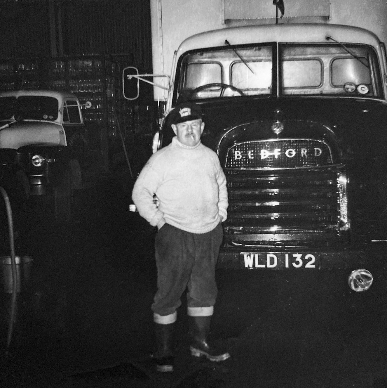 1950's South Morden. Chris Jelly write "My dear Dad, Sam Jelly, working at South Morden bottling plant as a driver. When he started at Morden he knocked two years off his age - turned up for work, called in the office and was informed 'You're 67 - he was sent home. I was there that day; he was so upset. I went for interview in 1962 as a driver, only ever driven an old Ford Anglia. 'Jump in' said the transport manager, to a thirty-foot artic - I drove around Morden and back, parked onto the loading bay. 'When can you start?'. Monday, I said-those were the days..." (Courtesy Chris Jelly)