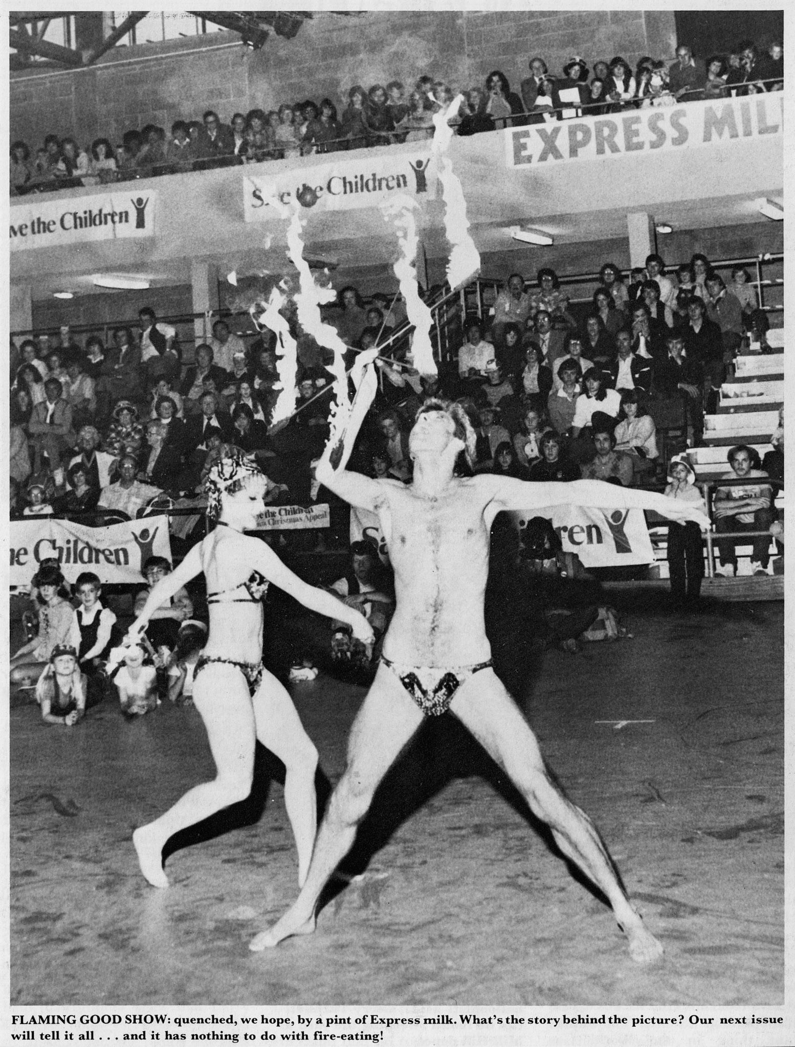 1980 Flaming good show, perhaps quenched by a pint of Express milk