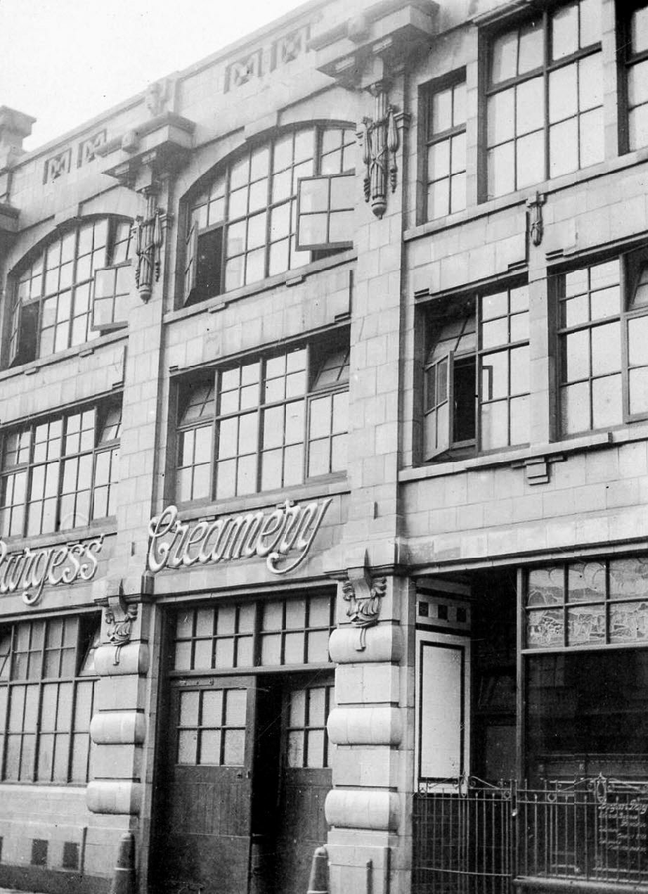 1926 Burgess Creamery building frontage, Gartside Street, Manchester (Image courtesy of Manchester Libraries)