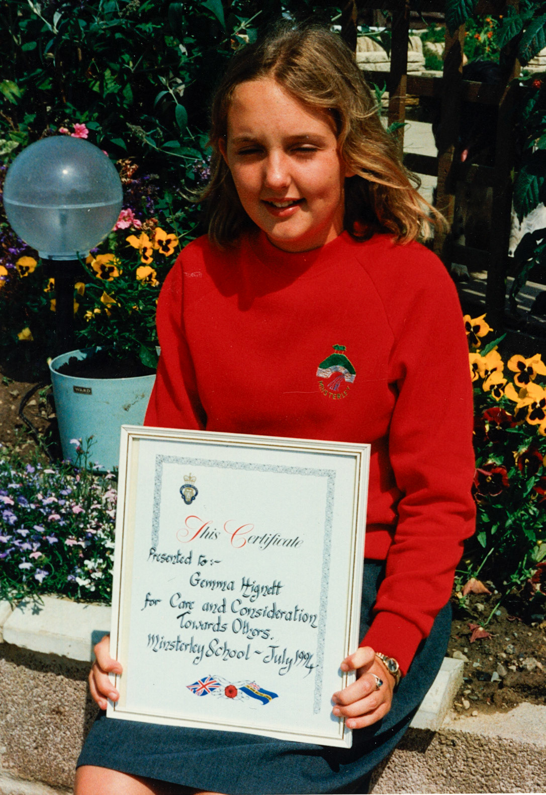 1994 Minsterley School Prizegiving-Gemma Lawson (Courtesy Joe Lyons)