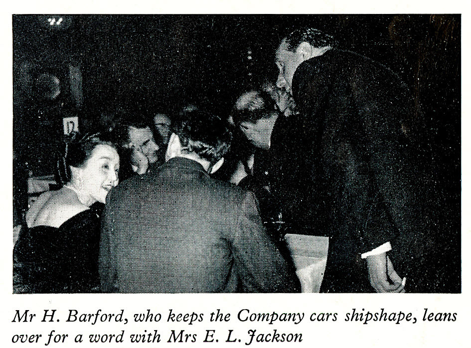 1961 Long Service Dinner at The Connaught Rooms, WC2- Mr H. Barford (Chief Office) and Mrs E.L. Jackson (Independent Wholesale Dairies). (LSA Annual Review)