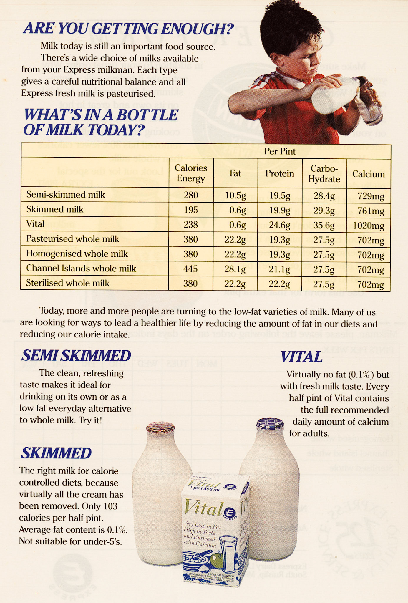 1989 Milkman's order form/ leaflet celebrating Express's 125 year anniversary. (Courtesy Michael Aldread)