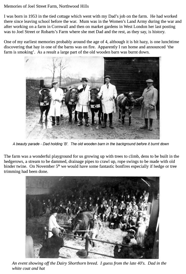 2024 Memories of Joel Street Farm, by John Stonehill Page 1