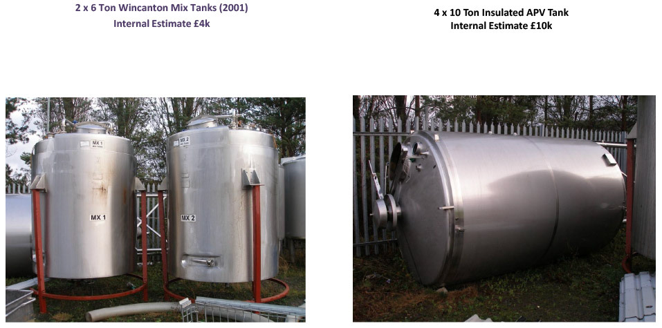 2012 Minsterley: Site Service and Storage Equipment-Wincanton Mix Tanks and APV Tank.  (Greencore Asset Sale on purchase by Muller, Courtesy Paul Bloor)