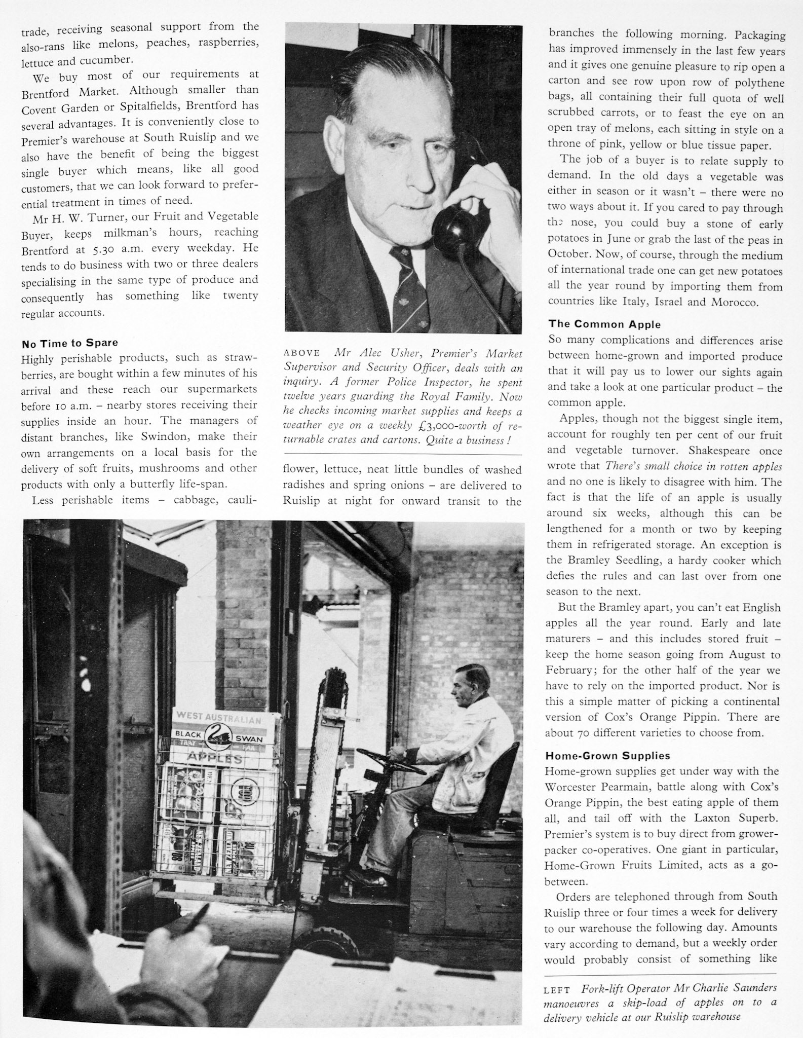 1962 Feature article about fruit and vegetable sales. (Express News Autumn)