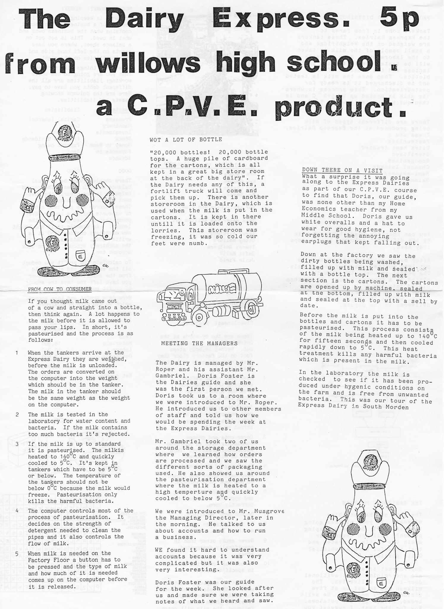 1986 Willows High School Project visiting South Morden