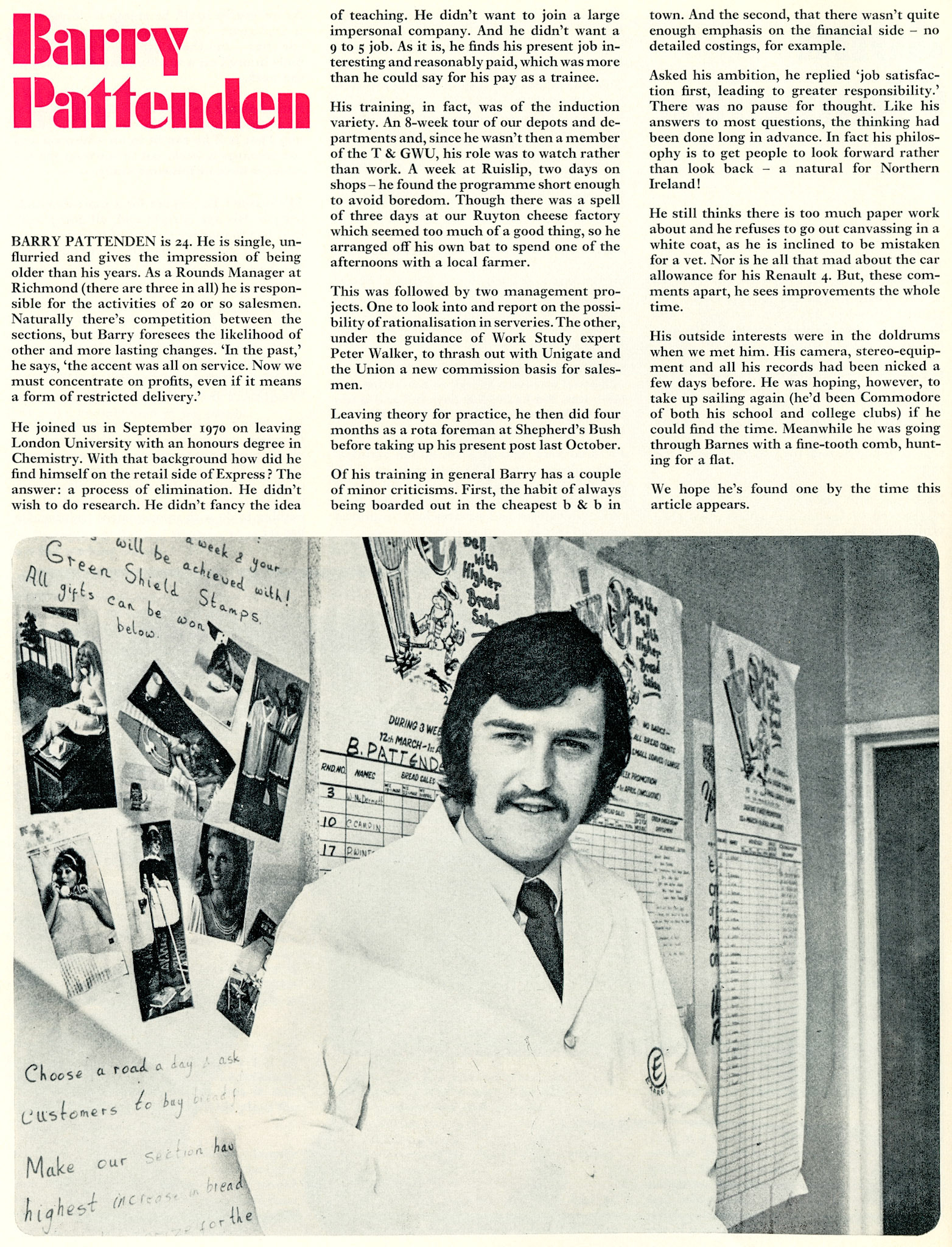 1972 Richmond Rounds Manager Barry Pattenden