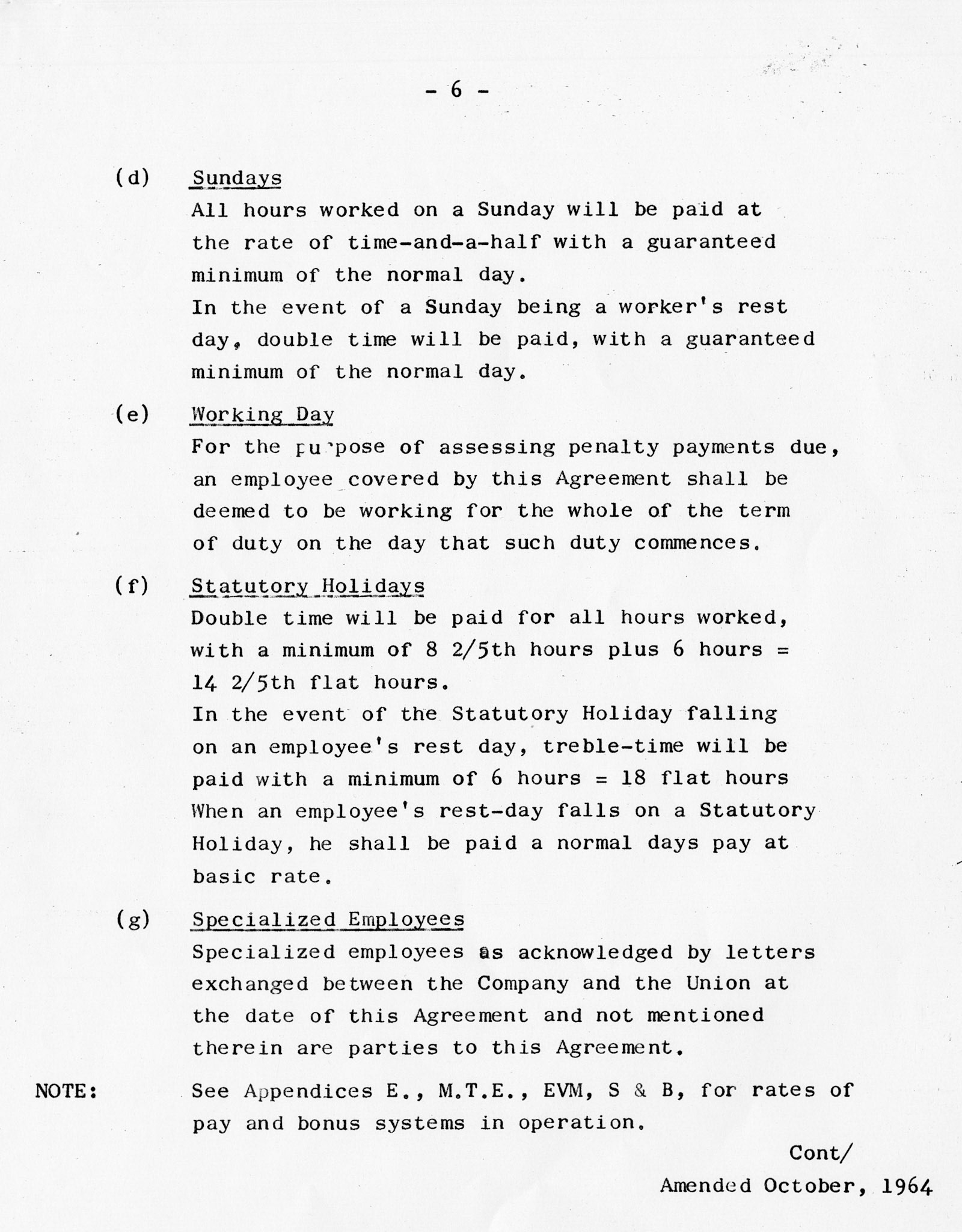 1964 Express &amp; TGWU Agreements - Retail and Transport. (Courtesy Dave Fane)