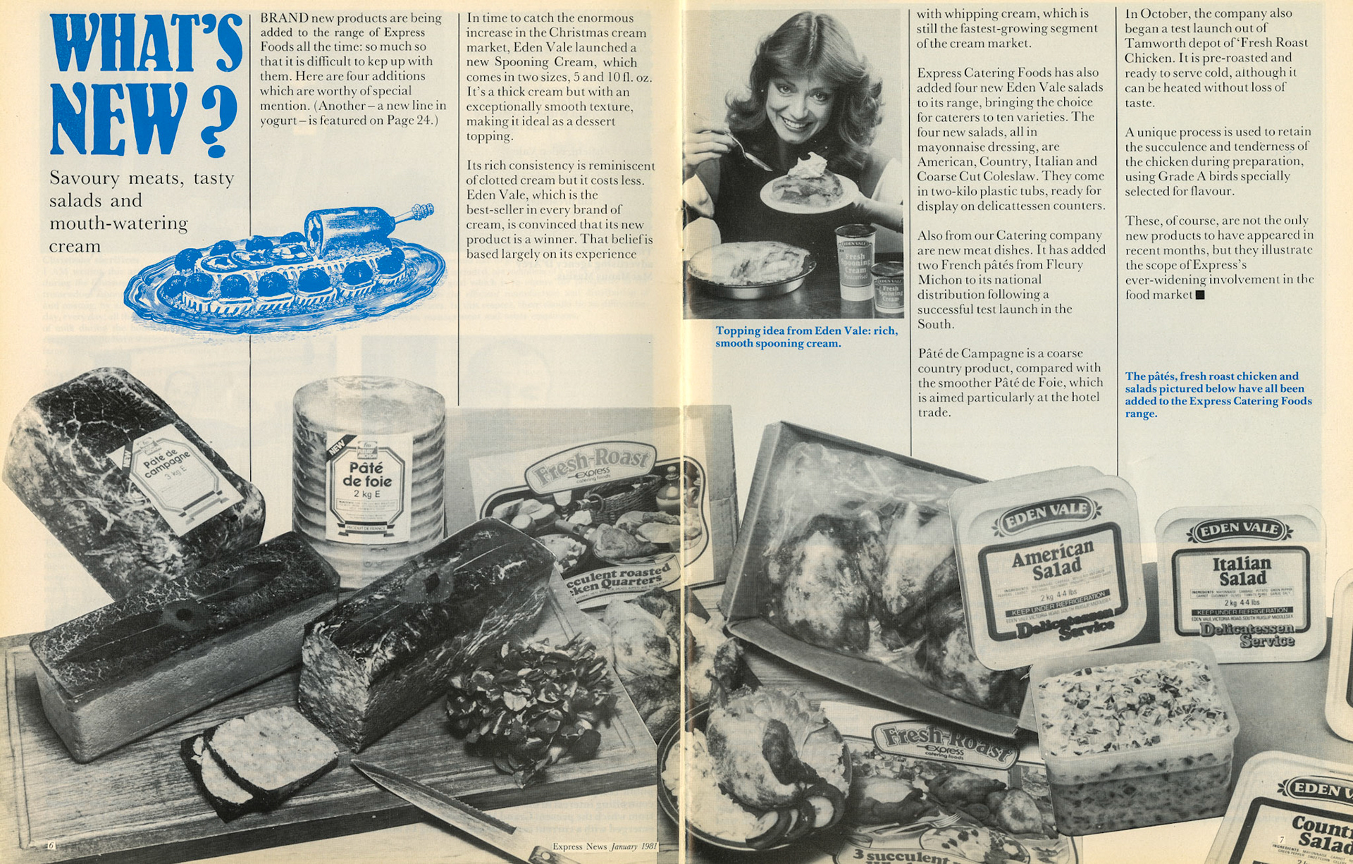 1981 - new Express Catering Foods products
