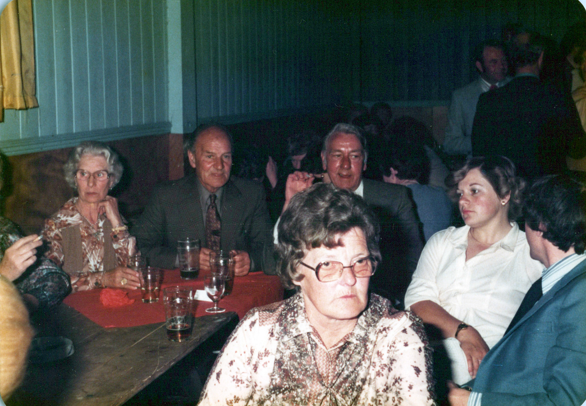 1980's Minsterley Bowling Club. Christine Fisher comments "My uncle Don Rowson and auntie Gladys, sitting at the back" (Courtesy Joe Lyons)