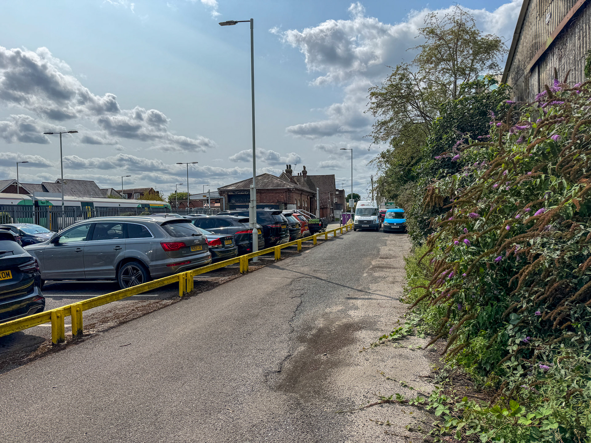 2025 August 05, Billingshurst Station - location of creamery, now a car park.  (Express Dairy Tales collection)
