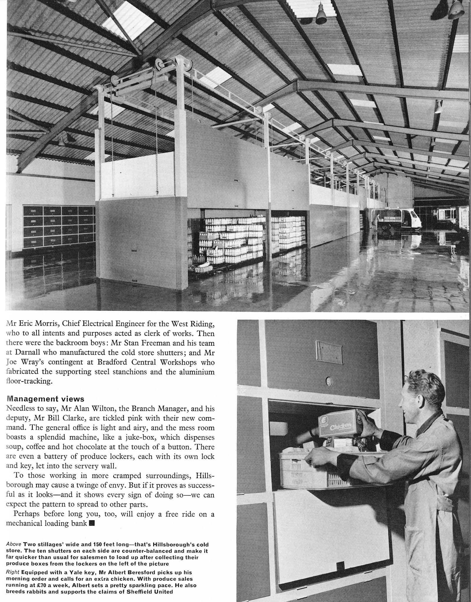 1966 Hillsborough, Sheffield Depot. Movable loading platform techniques. (Express News Summer 1966)