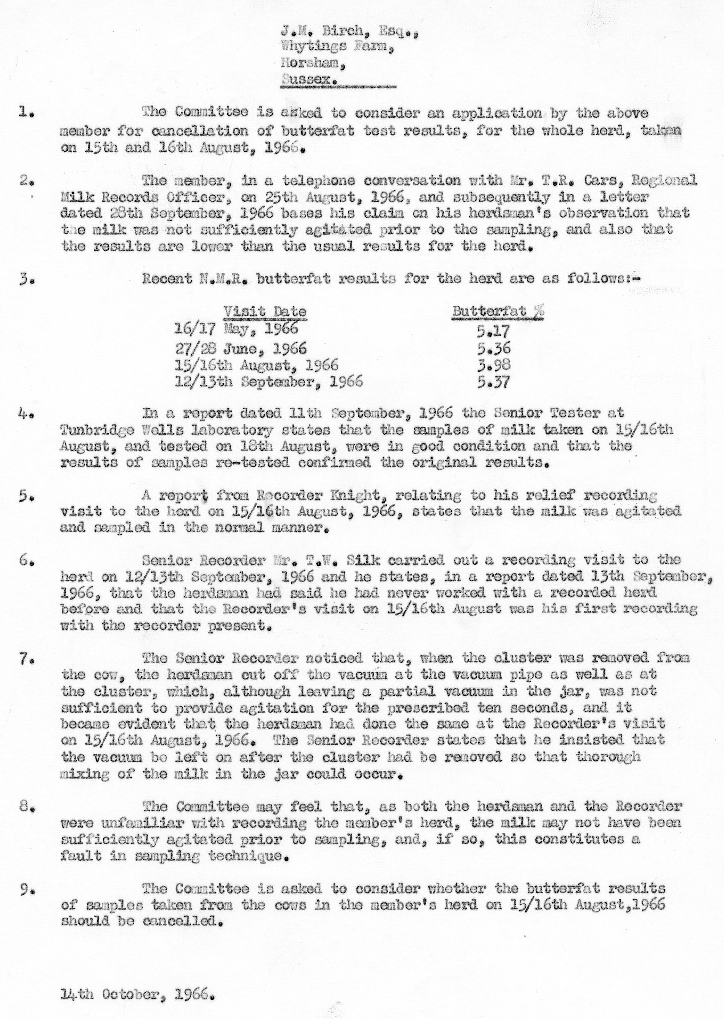 1967 Peter Roper comments "I worked for the Milk Marketing Board at Thames Ditton from July 1966 to April 1967, in Field Services Division. This was one of the investigations that I carried out."