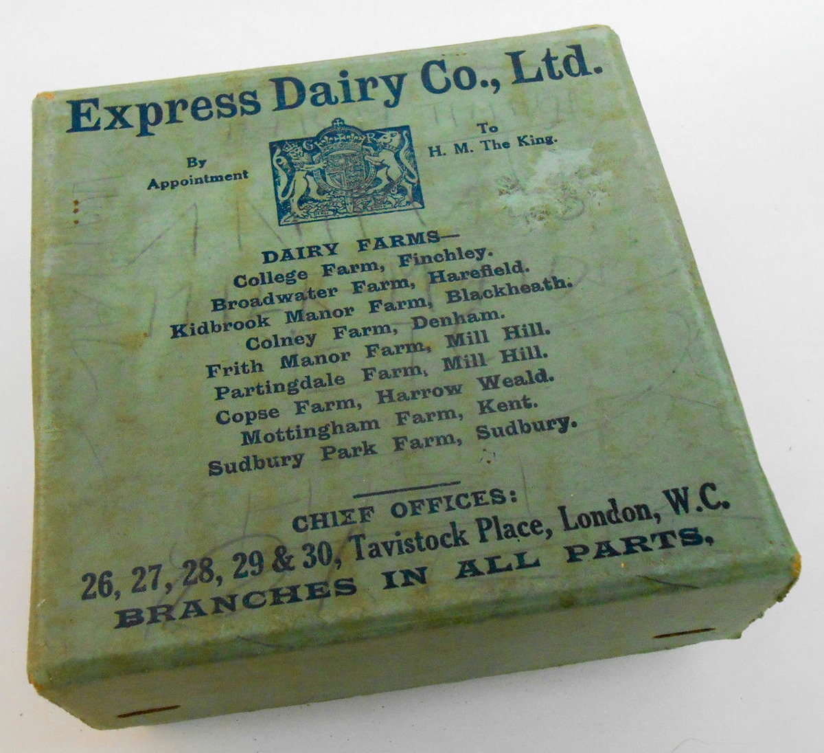 1900's? Delivery Box, with interesting list of Express Farms (Courtesy Michael Aldread)
