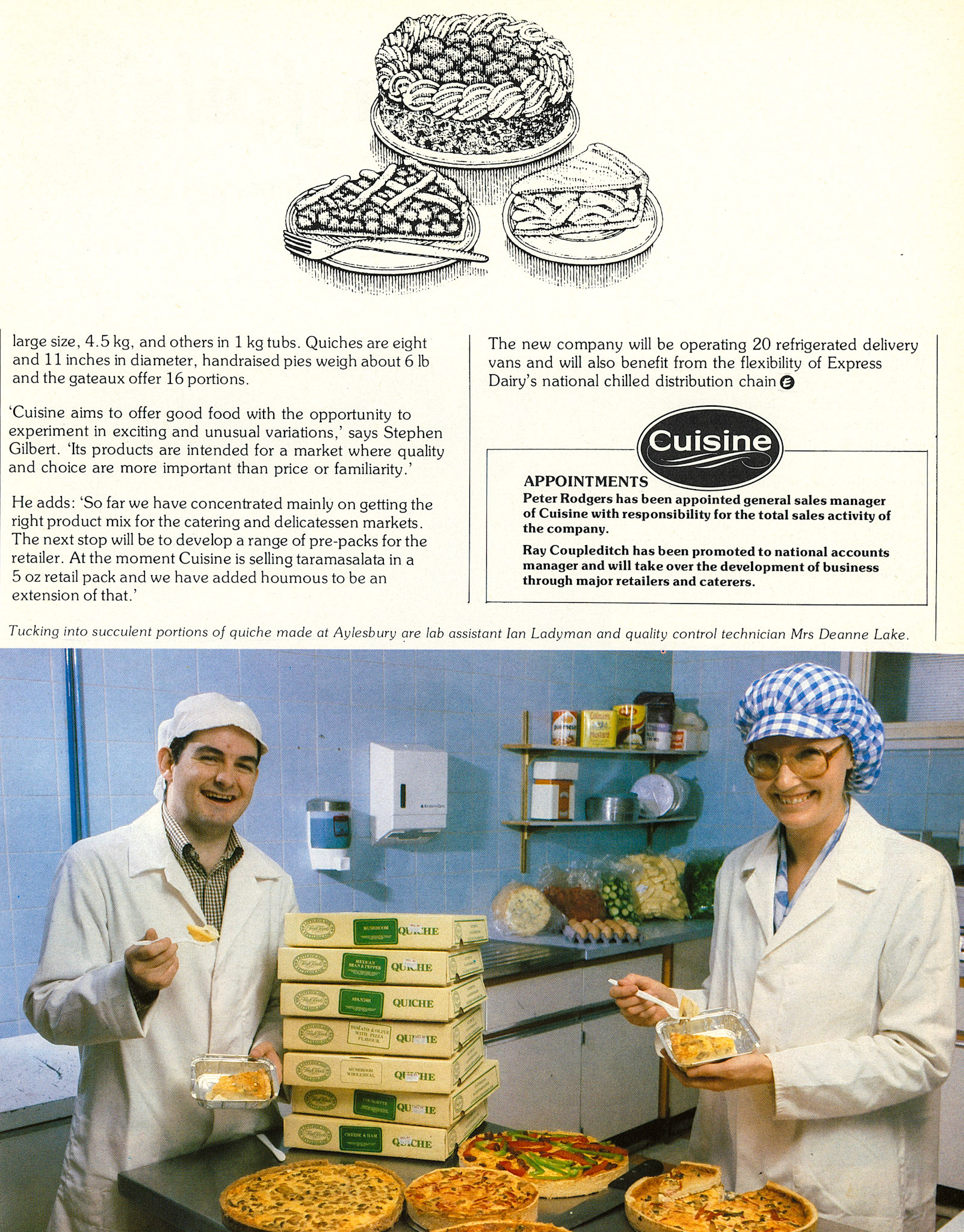 1982 Express Cuisine launches new products from Littleglade and Norfold Smokehouses
