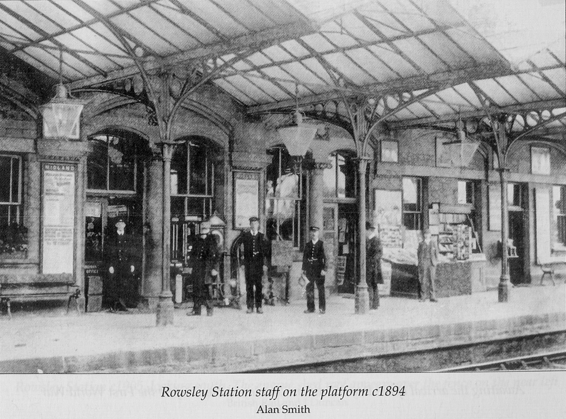 1894 Rowsley Station staff. (Courtesy 'Dales Life in the Devonshire and Rutland Villages' by Keith Taylor, County Books, image by: Alan Smith)