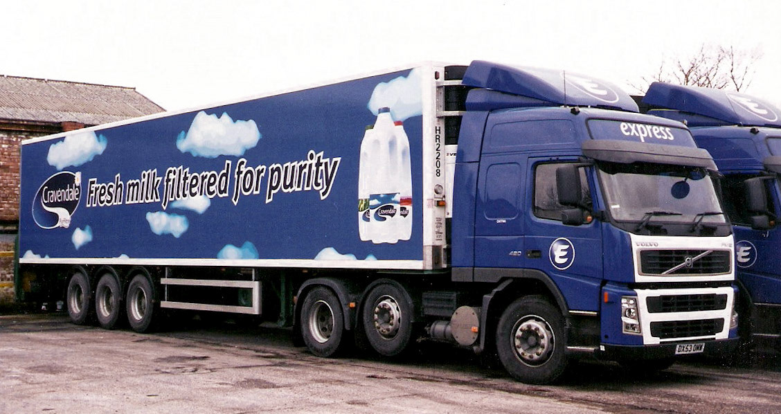 2004 Volvo Truck with Express tractor and Cravendale trailer DX53 DNY