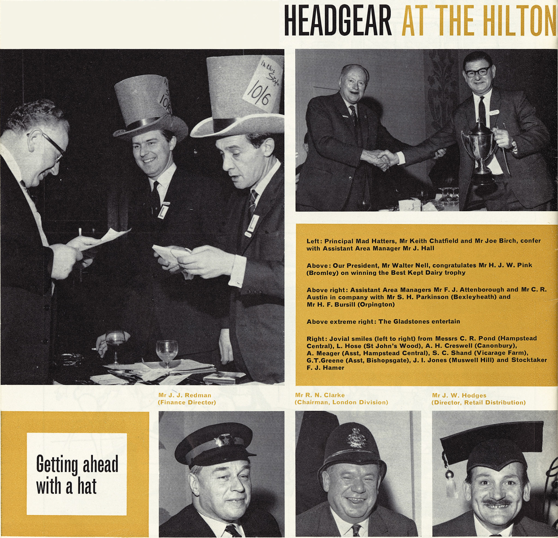 1966 London Retail Managers stage a Mad Hatter's dinner party