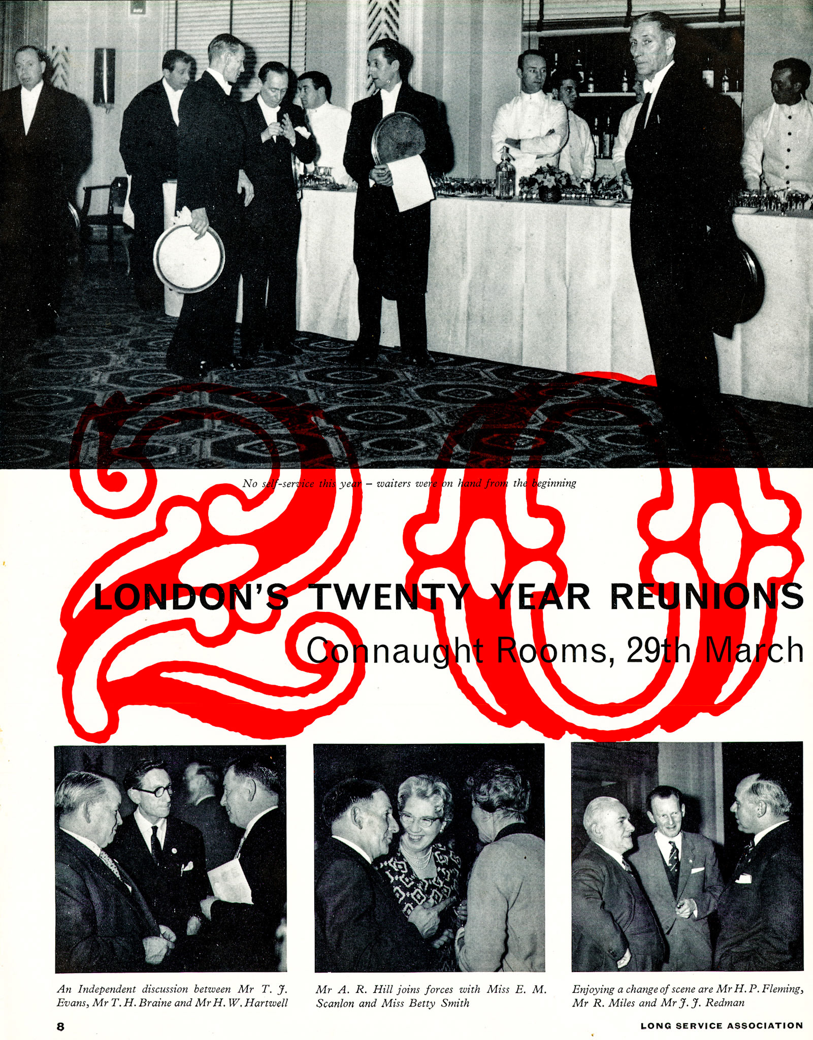 1961 London's 20-year long service awards at the Connaught Rooms. (LSA Annual Review)