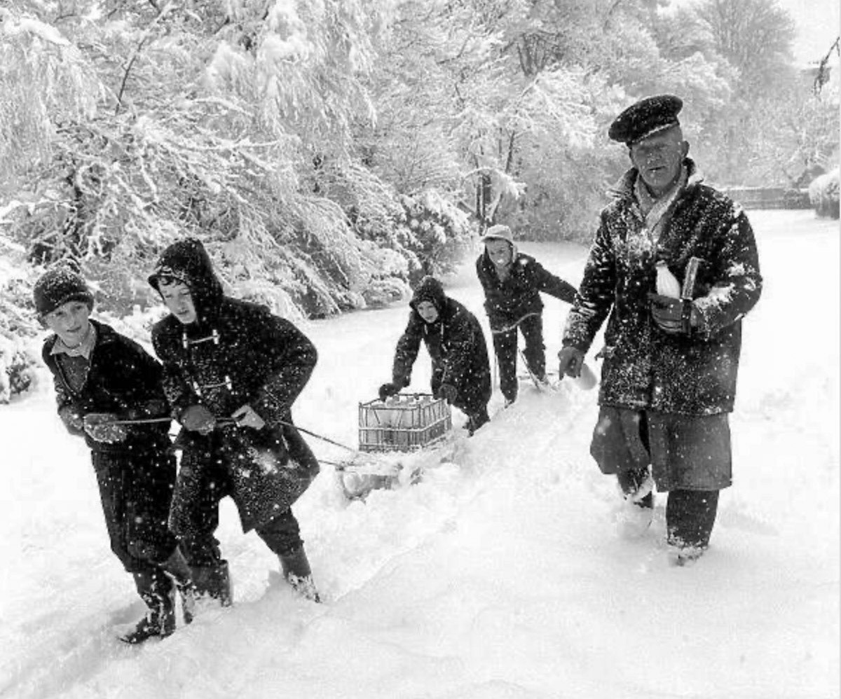 1962 A1 Dairies-Willie Ford delivering milk to households in Hadley (Courtesy John Wiles)