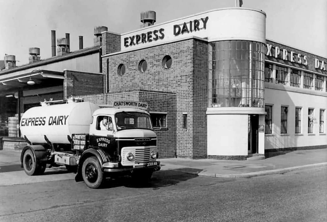 1960's Broadfield Road, Sheffield. Tony Grantham comments "Nice two-stroke Commer tanker." (Courtesy Express Dairy Memories)
