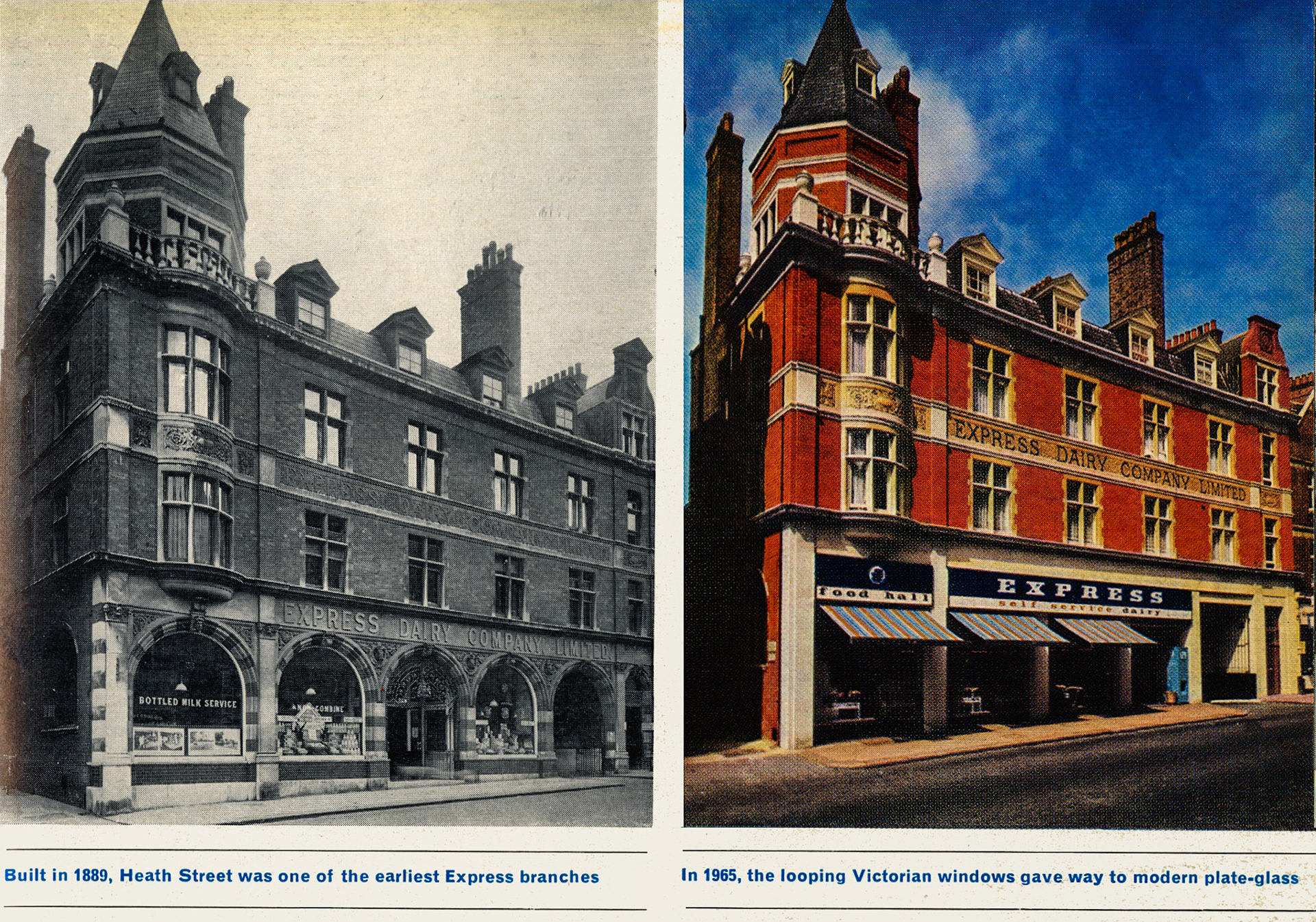 1889/ 1965 Heath Street, Hampstead shop in 1889 and 1965 (Express News Summer/Autumn)