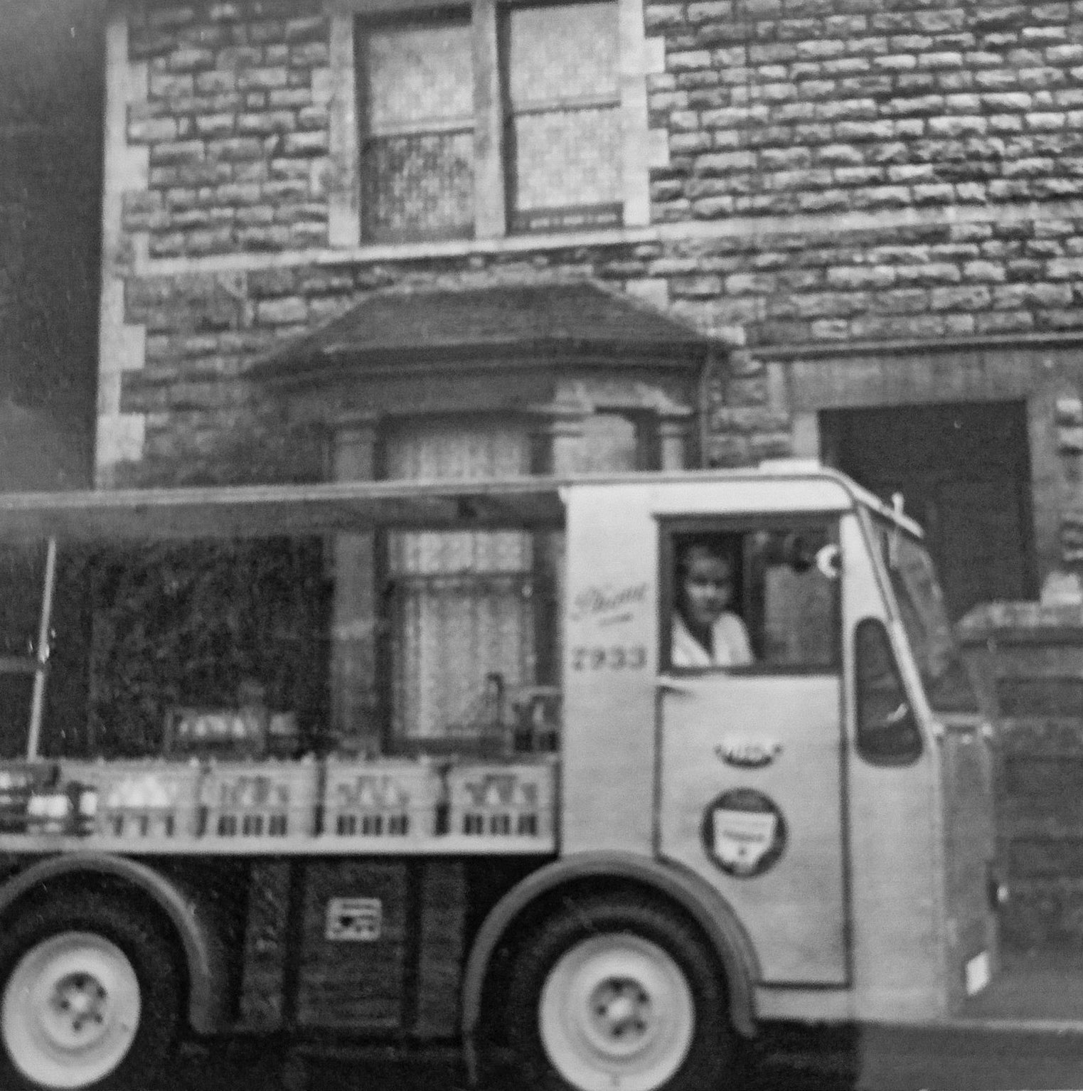 1969 Mount Pleasant Dairy, Frome. Jeremy comments "Me on my late father's round in Frome. The Company was taken over by Hunt's dairies; not long after this photo it had a repaint in Hunt's distinctive pink and white livery." (Courtesy Jeremy Pike)
