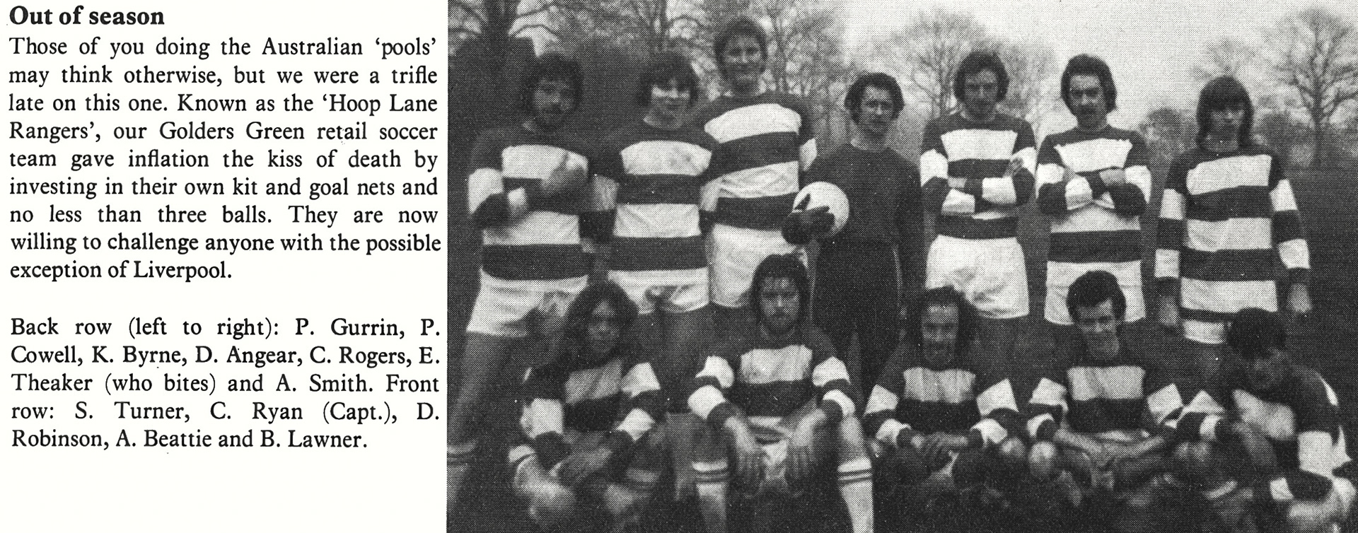 1977 Golders Green retail football team. (Express News Summer)