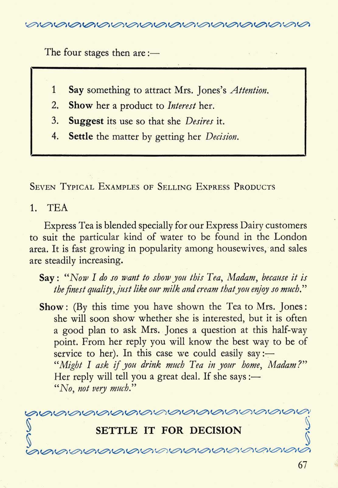 1956 Express Salesman's Manual, Fourth Edition published 1954, presented to Roger Gillard, Orpington Depot