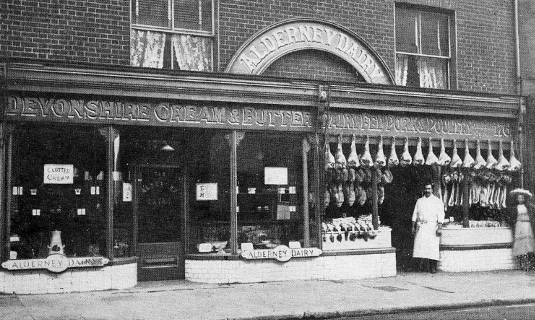 1900's? J. Hammett, Proprietor outside Hammett's Dairy, 175-176 Sidwell Street, Exeter (Courtesy David Cornforth)