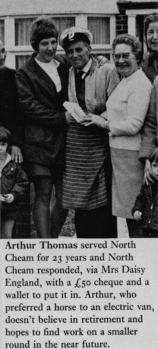 1969 Arthur Thomas retires after 23 years at North Cheam. (Express News Summer)