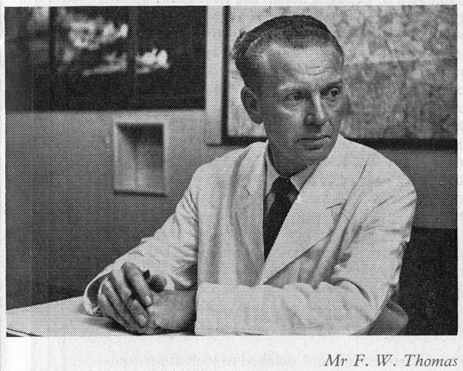 1958 FW Thomas, manager of Cricklewood Dairy