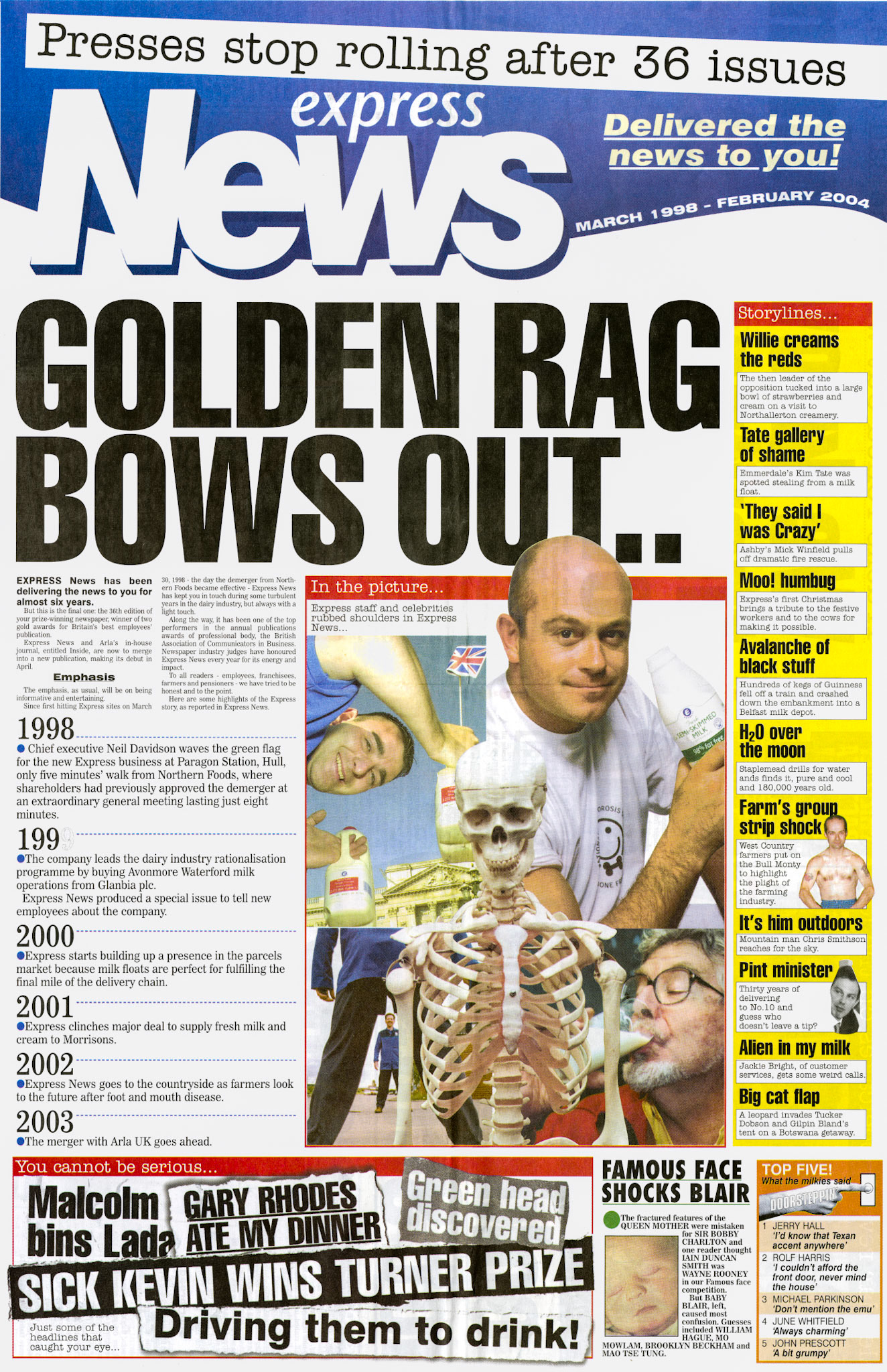 2004 Last ever edition of Express News, following acquisition of Express Dairies by Arla. (Express News December, courtesy Paul Luke)