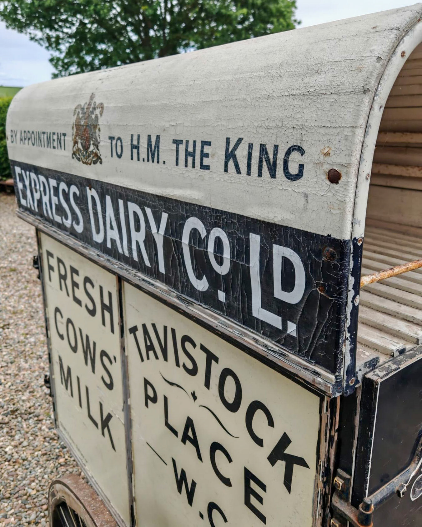 1920s Milk Cart manufactured by T.H. Lewis for a cost of £30, from Pond Cottage Antiques who have this on display at Stillington Vintage Emporium, available to view Tuesday to Saturdays 9-4 at Pond Cottage, Brandsby Road, Stillington, York YO61 1NY.