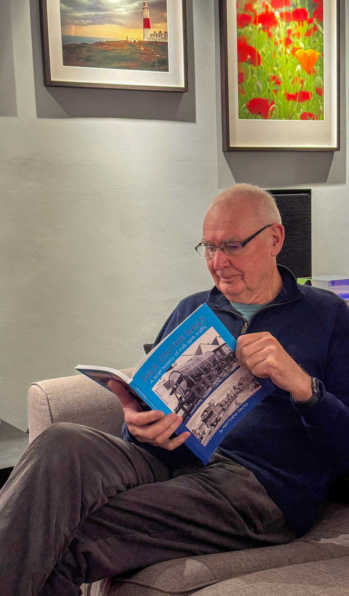 2024 Peter Roper enjoying Matthew Pinto's new book 'Milk on the Rails - A brief history of milk tank traffic'. Superbly written and produced, full of great illustrations, Matt's book is a must for all interested in the history of the milk trade. Express sites featured include Appleby, Billinghurst, Bollo Lane (Acton), Crediton, Cricklewood, Eltham, Faringdon, Frome, Horam, Lapford, Leyburn, Morden, Pipegate, Rossmore Road, Rowsley, Sanquhar, Seaton Junction and South Ruislip.