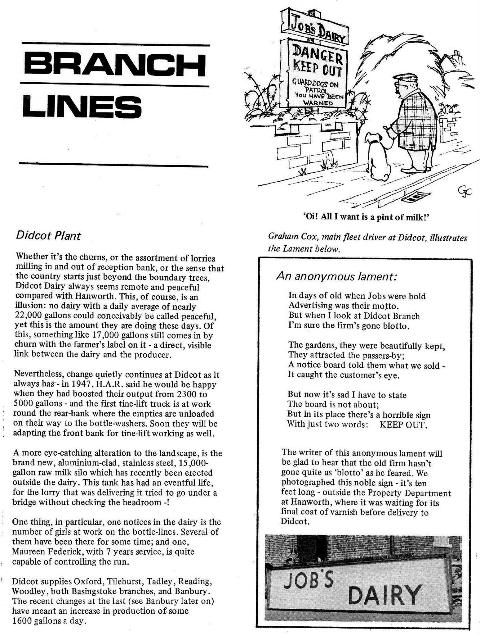 1969 Didcot plant operations descrbed. (Courtesy Roberts Foundation, Book of Job)