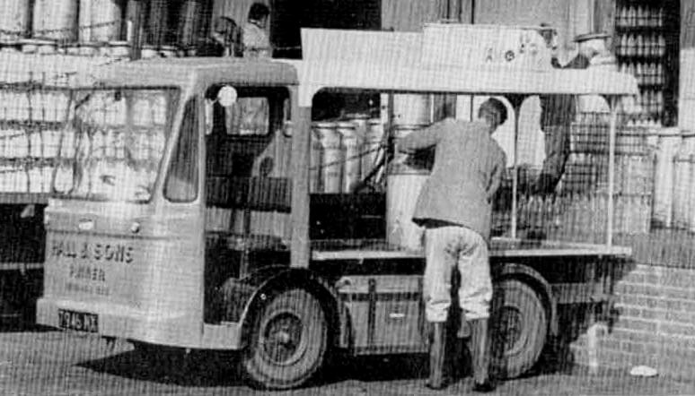 1960's? Hall and Sons, Pinner float being loaded at the cold store. (Courtesy Richard Gaylard)
