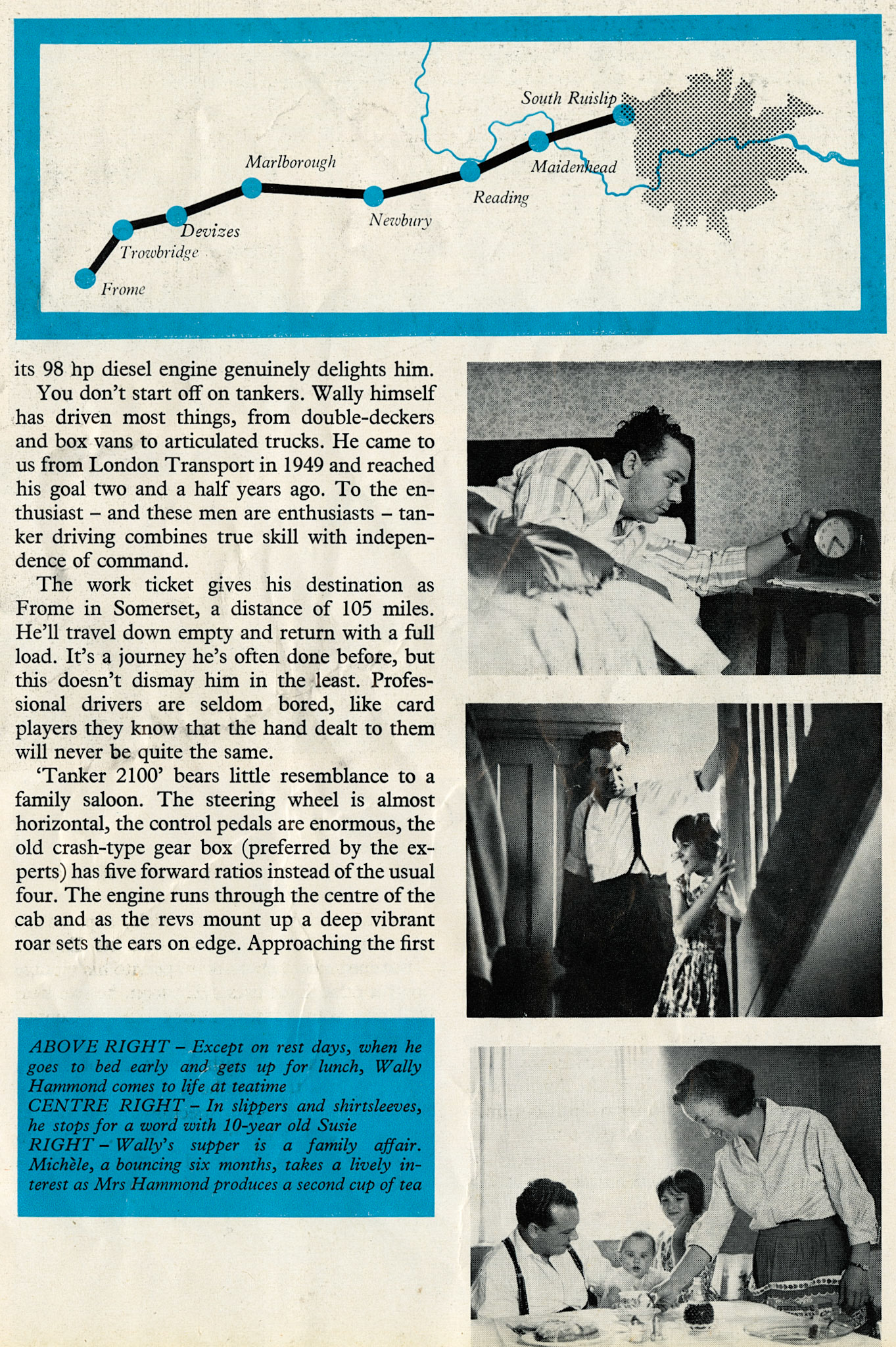 1959 Overnight milk haulage from South Ruislip to Frome and return