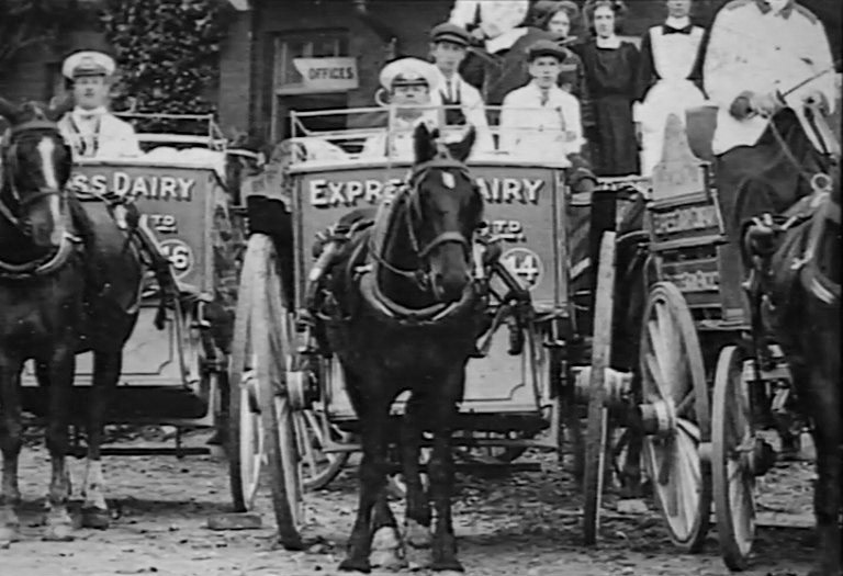 1880 George Barham purchased College Farm in Finchley. (Express 125 Years video still)