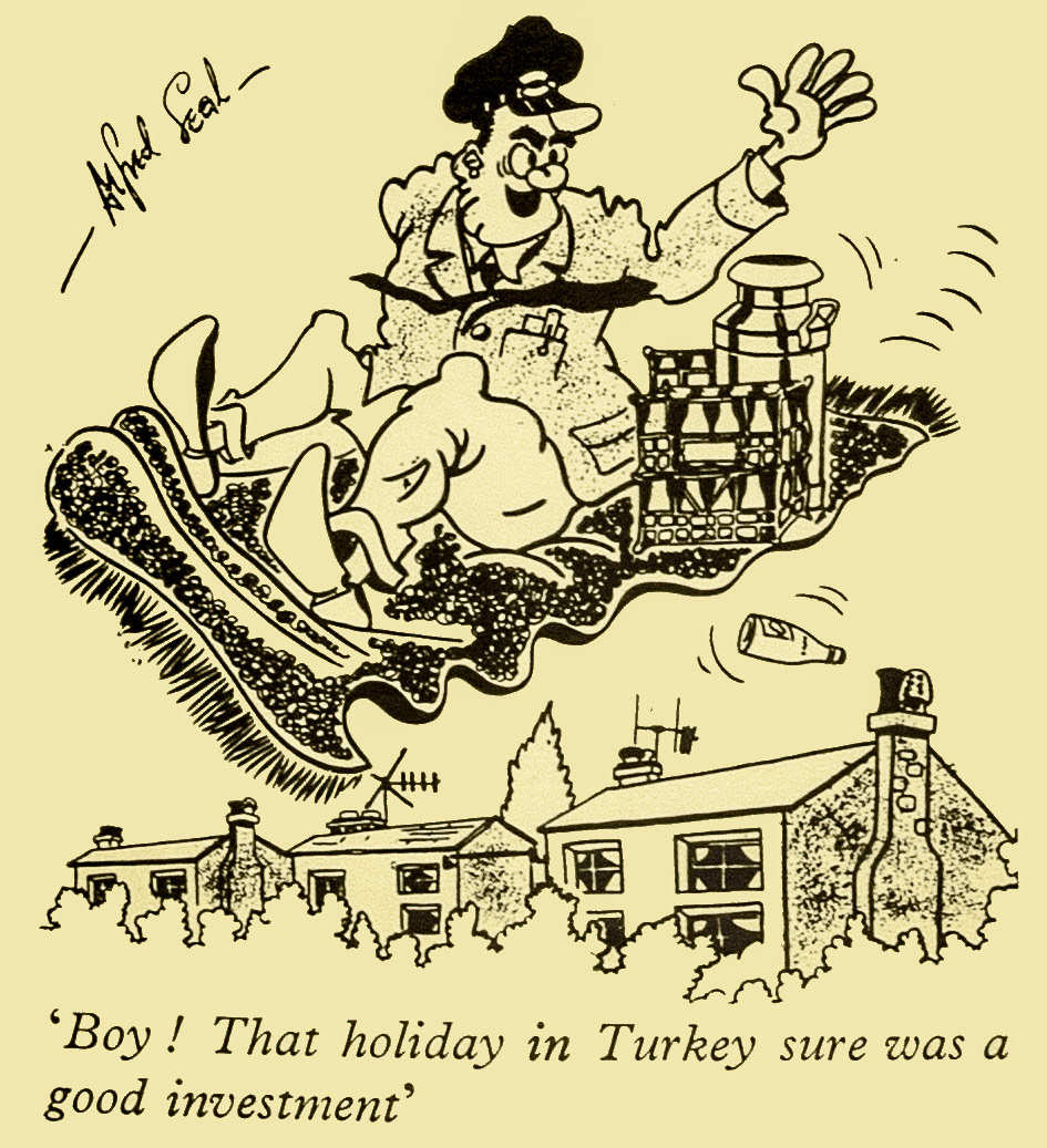 1961 'Magic Carpet' milkman cartoon. (Express News Autumn)