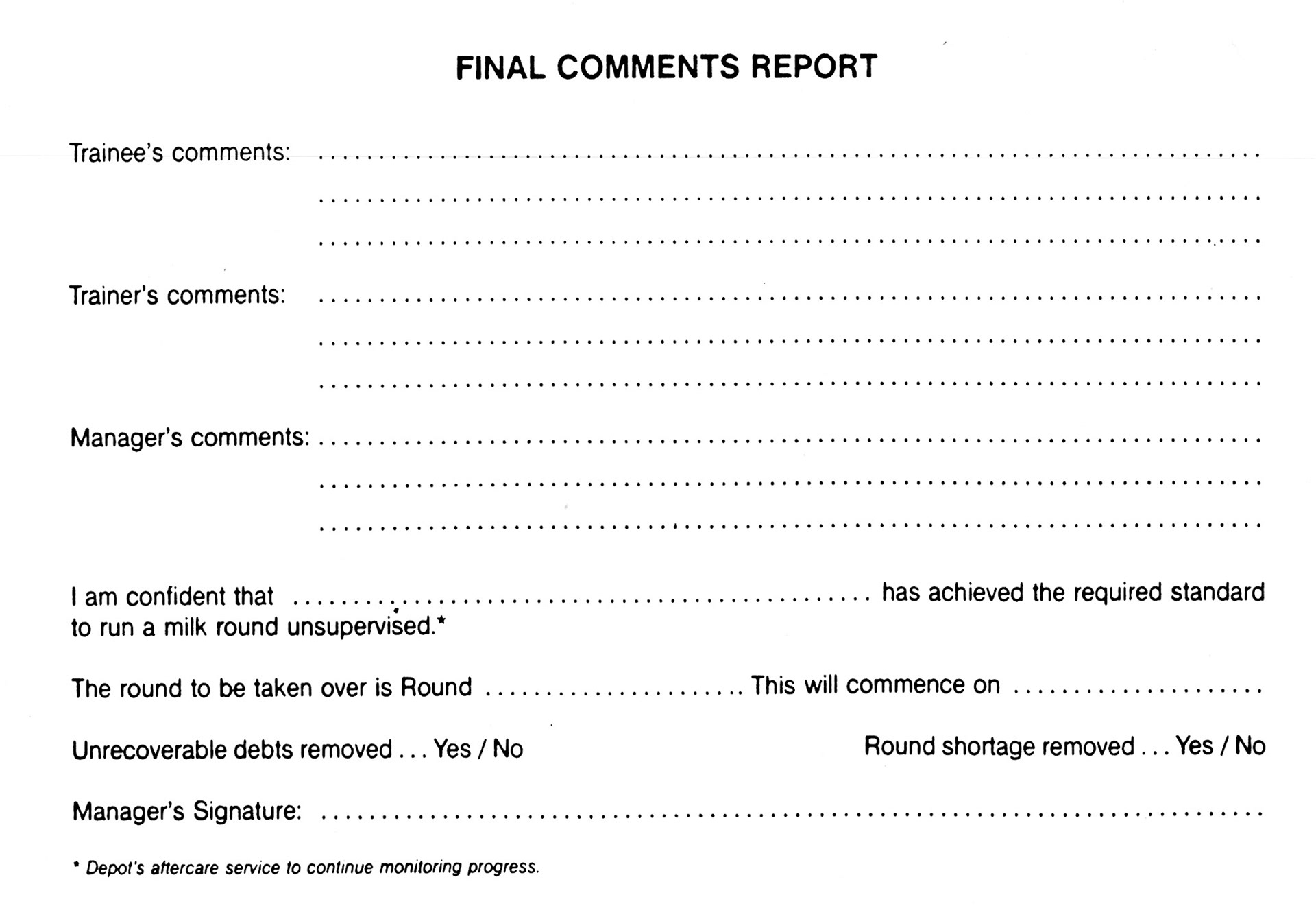 1990's Express/ Dale Farm Rounds Training Manual (Express Dairy Tales)