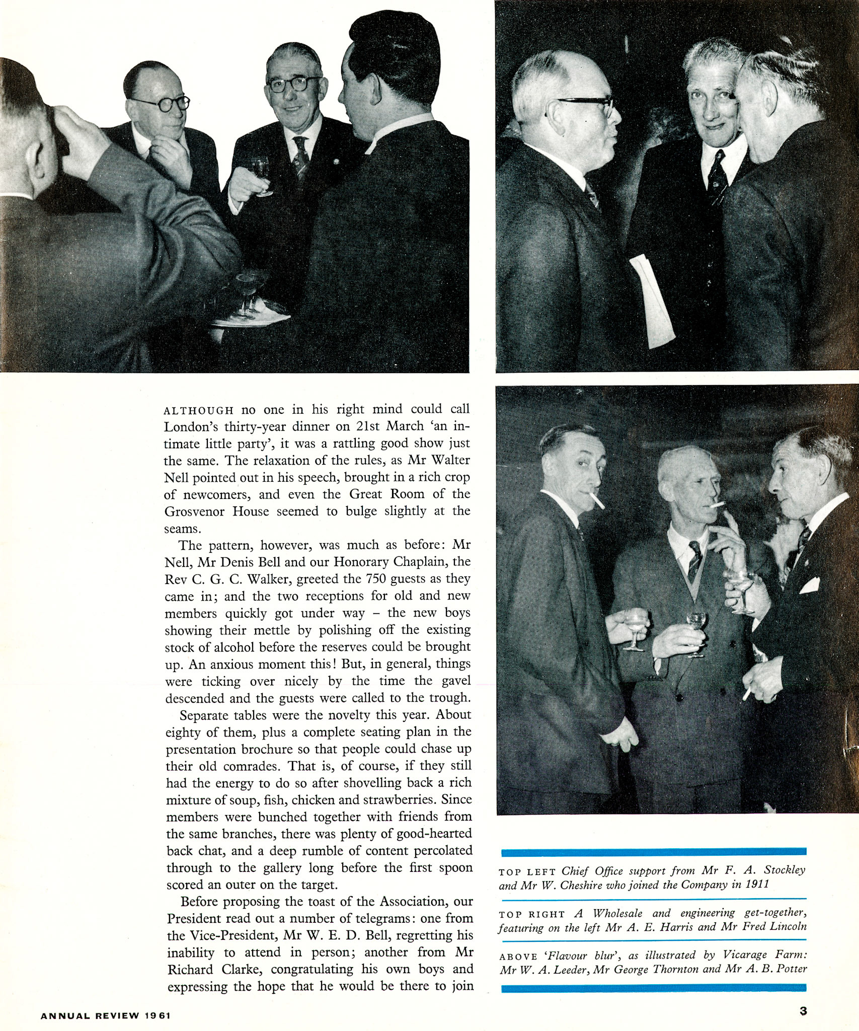 1961 London's 9th Annual Dinner at the Grosvenor Rooms. (LSA Annual Review)