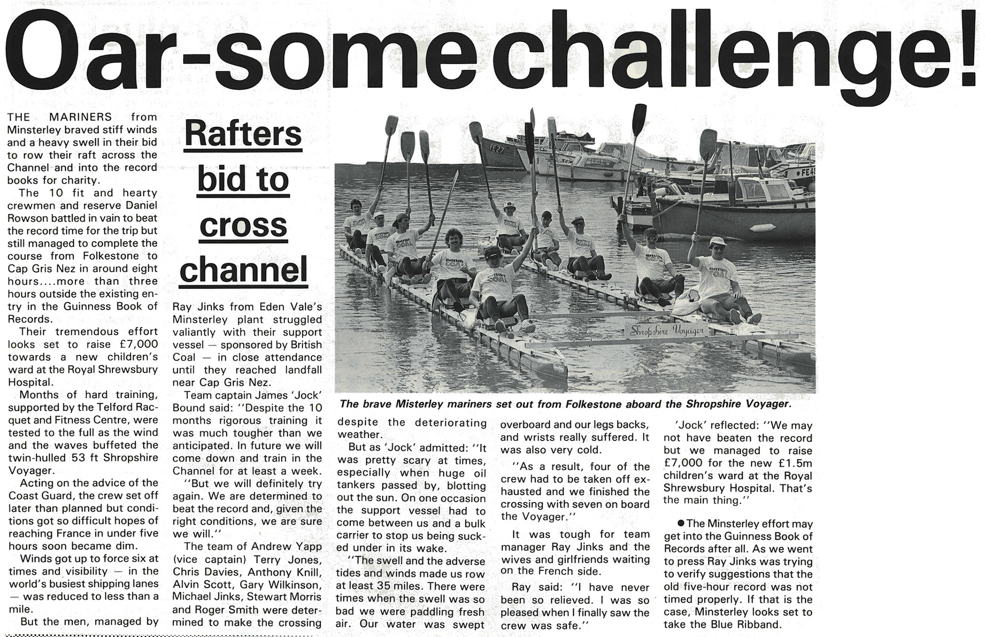 1989 Minsterley 'Mariners' raise £7k for Royal Shrewsbury Hospital