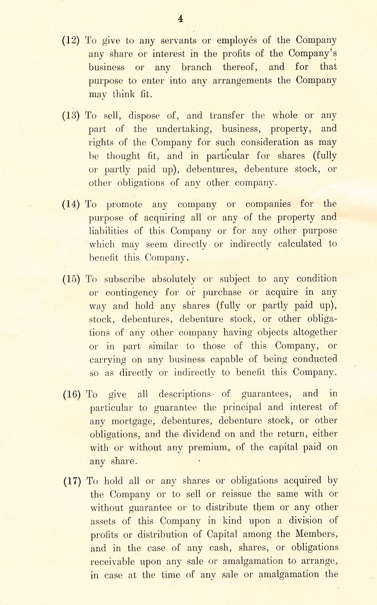 1918 Memorandum of Association for Ruyton Co-operative Dairies, Limited